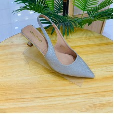 shoes nc21312 silver color heels