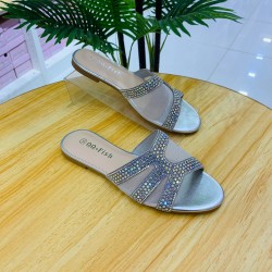 qq shoes 9202-5 silver color flats